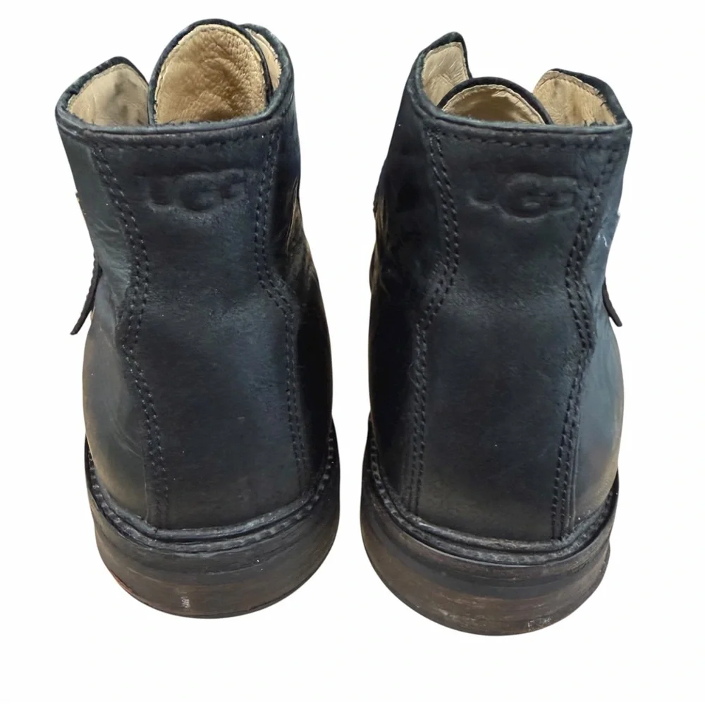 UGG Australia Black Leather Buckle‎ Ankle Boots – Size 9.5 Men